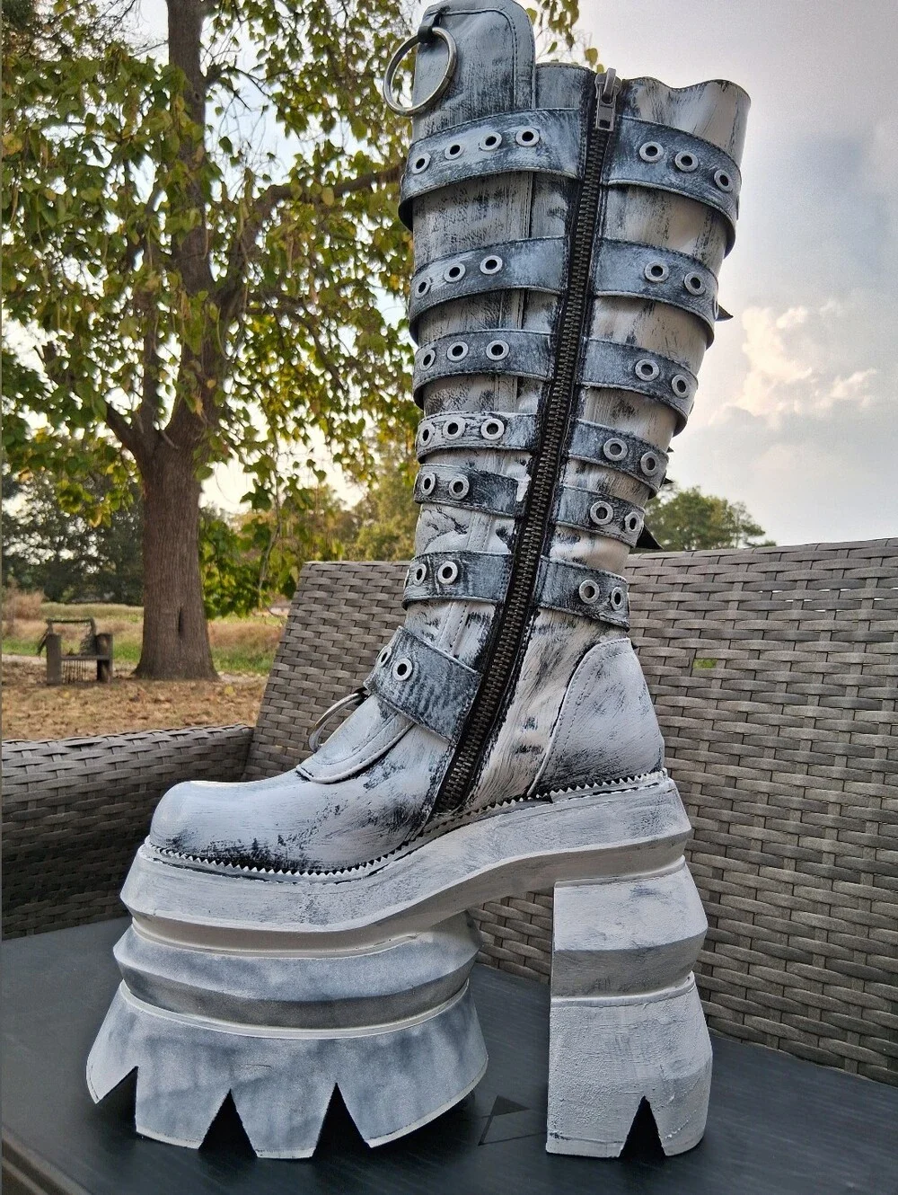 WIDOW® Never A Sellout Platform Boots - White | Size 10
